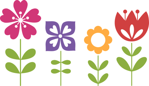 Kolorowe kwiatki w formie wycinanek